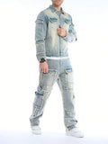 Custom Pure Y-Denim  Washed Two-Piece Set (Jeans + Denim Jacket) - Phantom collection