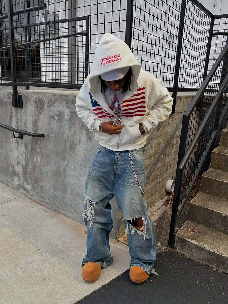 National Flag Hasajuku Zip up Hoodie