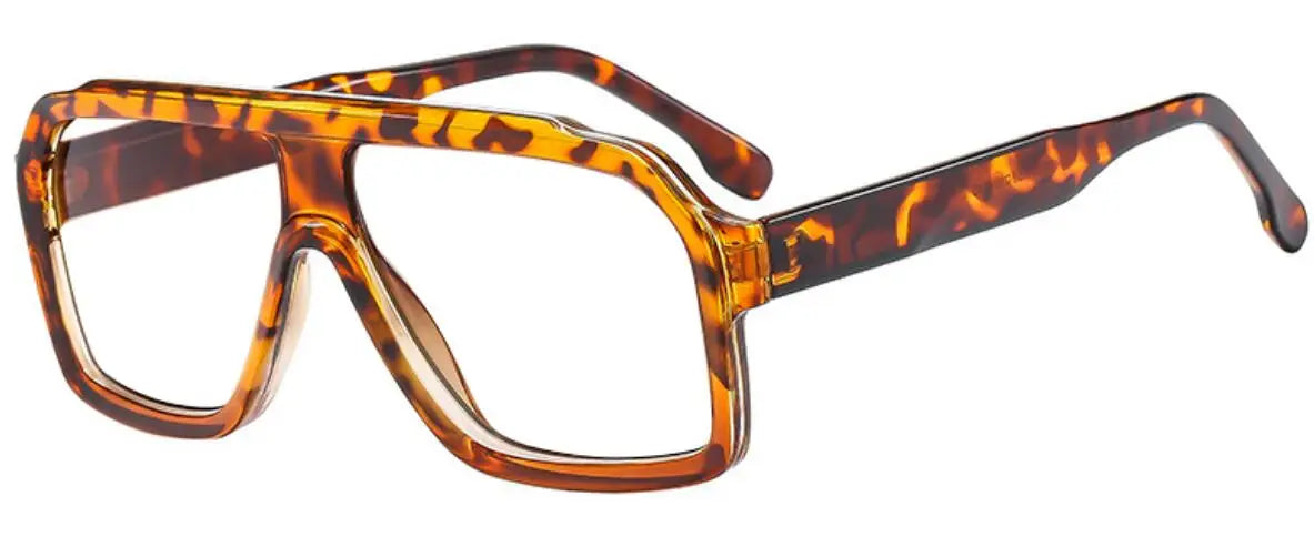 Vintage Pilot Oversize Goggles Women Men Luxury Brand Leopard Tea Big Frame Prescription Myopia Glasses anti Blue Light Glasses