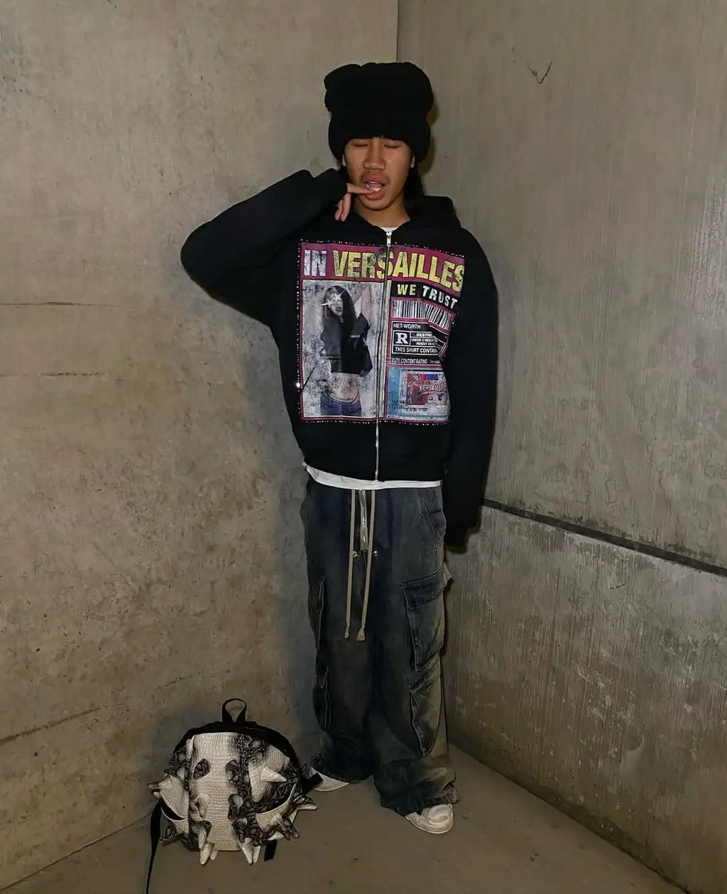 Retro Patterned Hoodie 