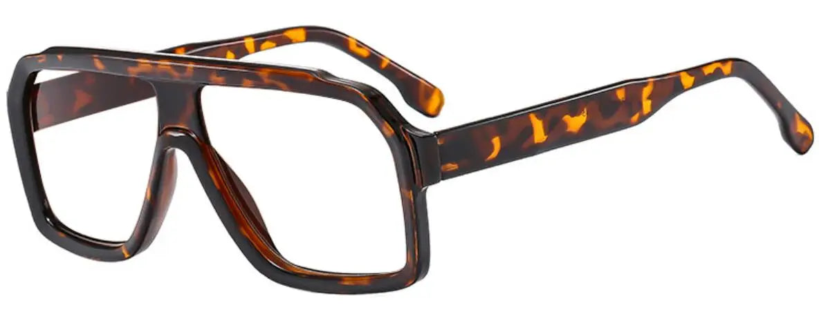 Vintage Pilot Oversize Goggles Women Men Luxury Brand Leopard Tea Big Frame Prescription Myopia Glasses anti Blue Light Glasses