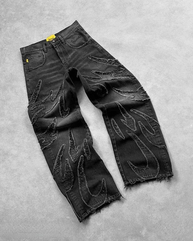  Y2K Hasajuku Retro Graphic Baggy Jeans 