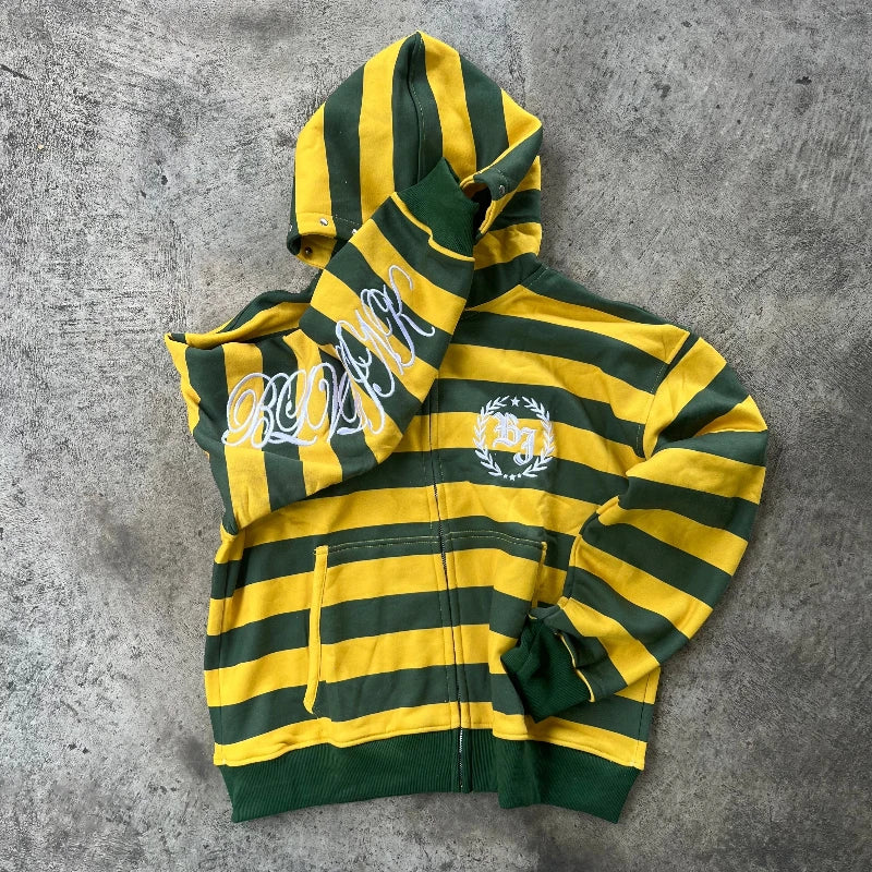  JapnS Street Kid Zip up Striped Hoodie 