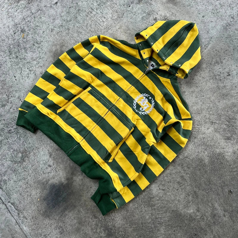  JapnS Street Kid Zip up Striped Hoodie 