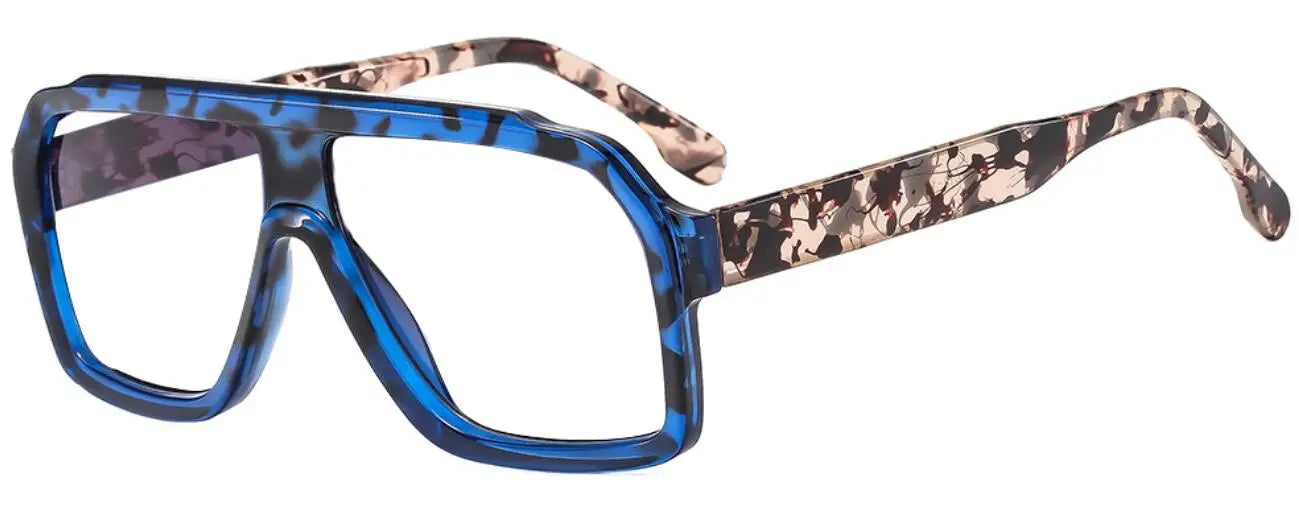 Vintage Pilot Oversize Goggles Women Men Luxury Brand Leopard Tea Big Frame Prescription Myopia Glasses anti Blue Light Glasses