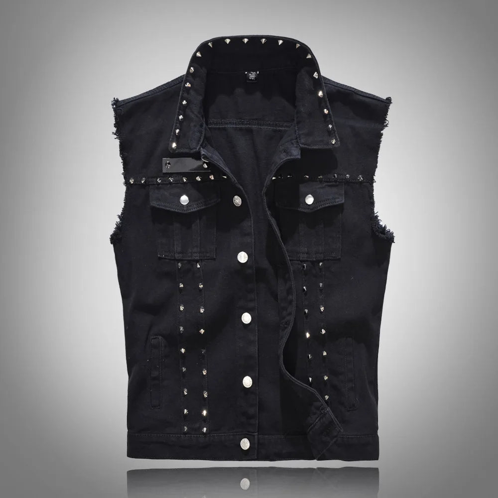 Rivet Denim Vest - Slim Fit *